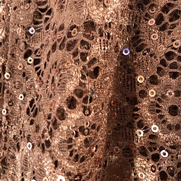 R & M Richards Sequins & Lace Dark Mocha Formal Gown & Jacket - Picture 8 of 16